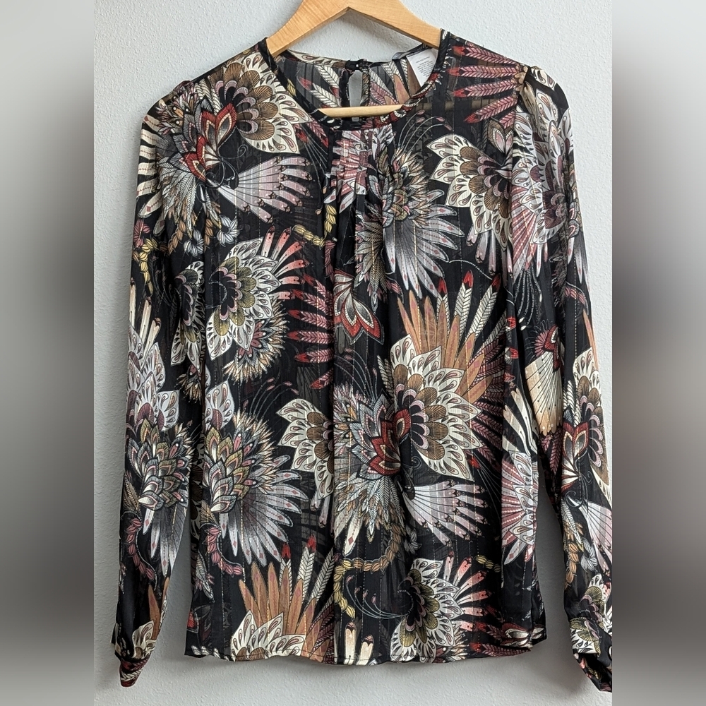 Ariella Co Pleated Neck Blouse